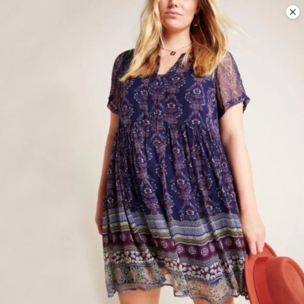 Maeve by Anthropologie Adrian Sheer Boho Tunic Dress Size L - Picture 11 of 11